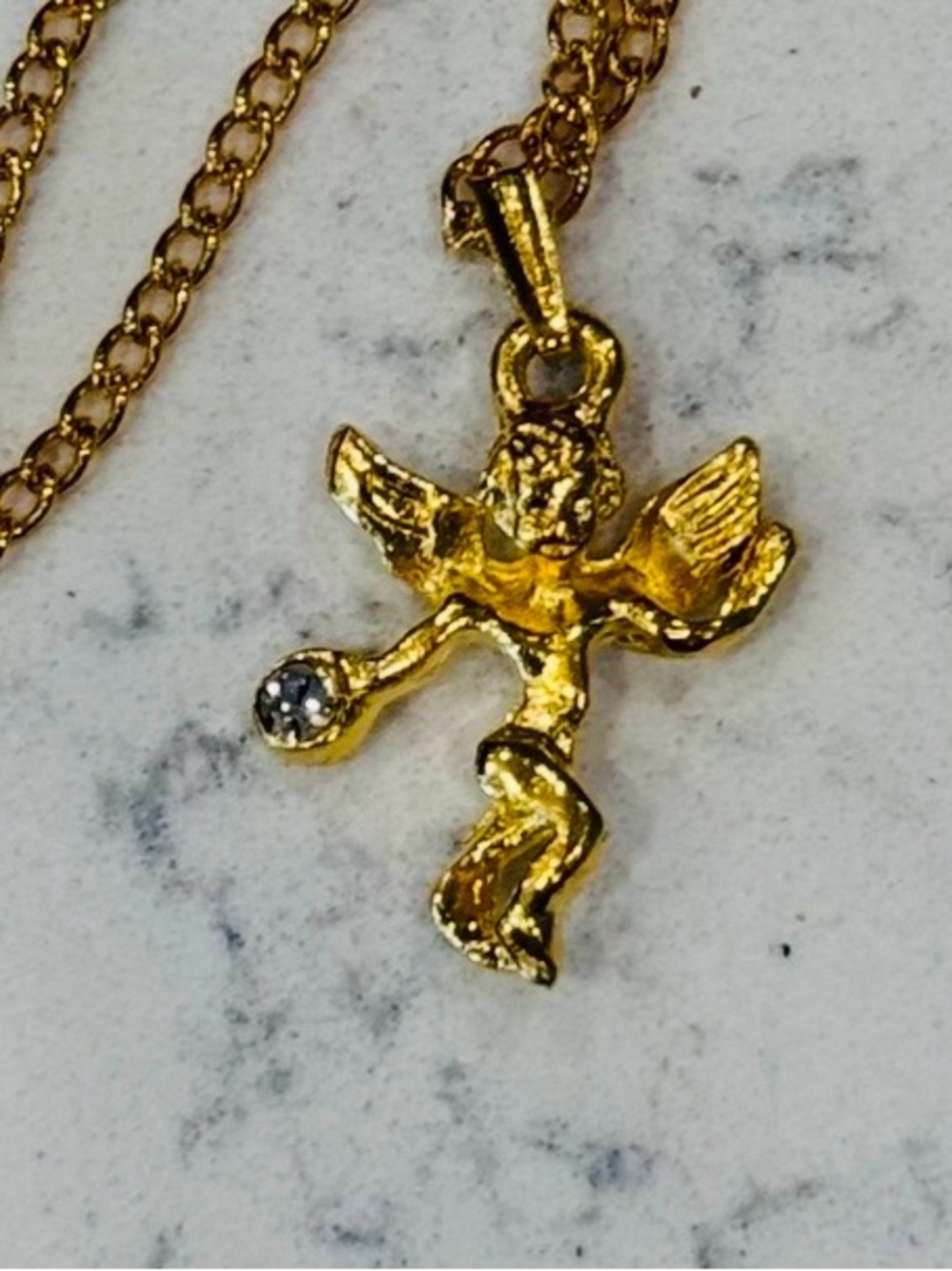 Gold Angel Pendant Necklace - Women's Jewelry